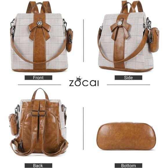 Backpack Purse for Women Fashion Backpack Purses PU Leather Daypacks Anti-Theft